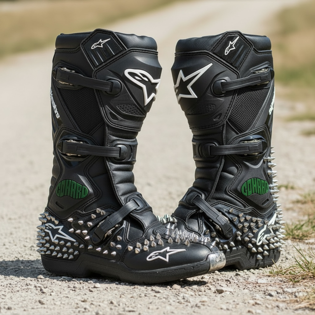 Spiked Moto Boots